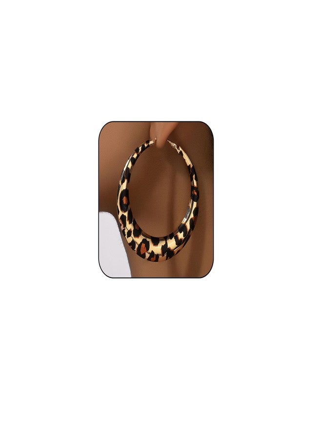Cicod Leopard Hoop Earrings for Women Exaggerated 80s 90s Zebra Chunky Statement Hoops Earring Hypoallergenic Cows Big Hoops Y2k Jewelry Outfits Accessories - Image 1